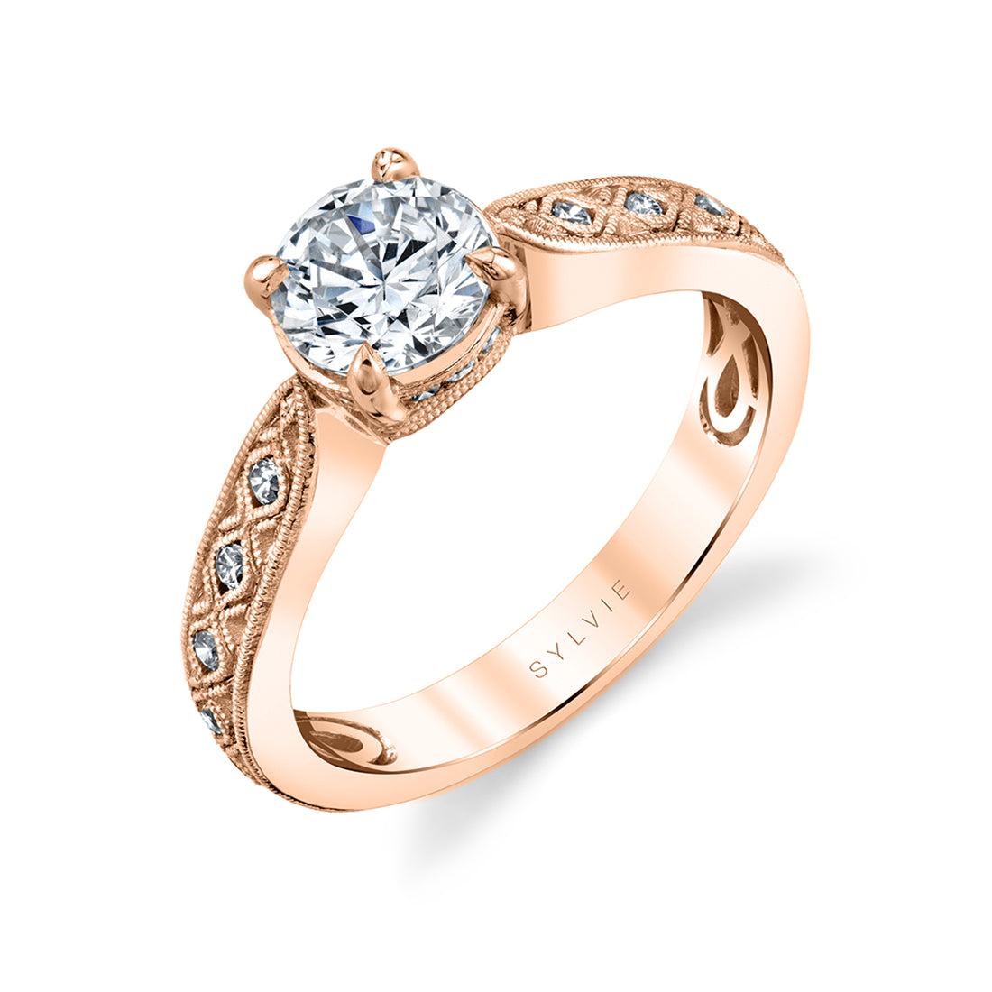 (18K Rose) Vintage Engagement Ring - Vondelle
