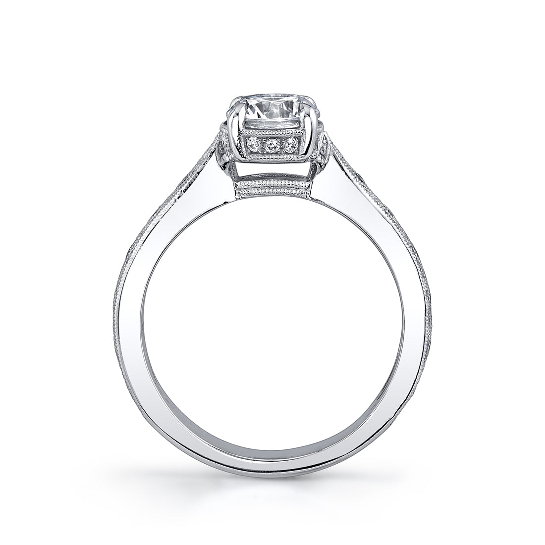 (Platinum White) Vintage Engagement Ring - Vondelle