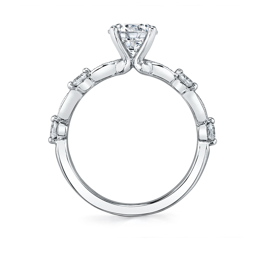 (Platinum White) Stackable Engagement Ring - Florence
