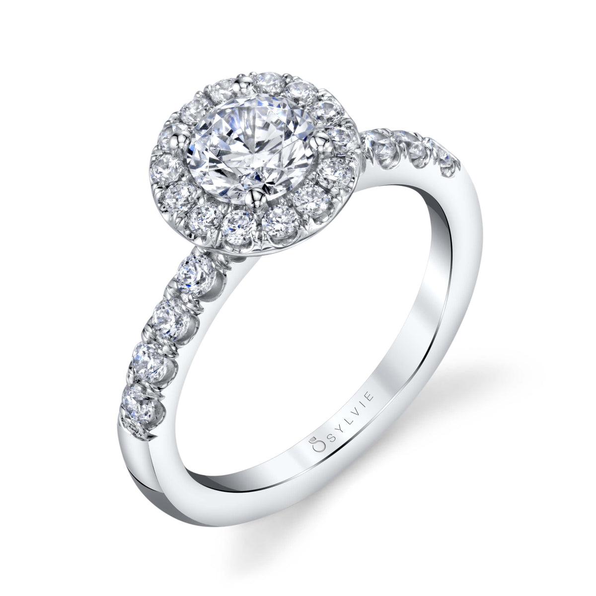 (Platinum White) Halo Engagement Ring