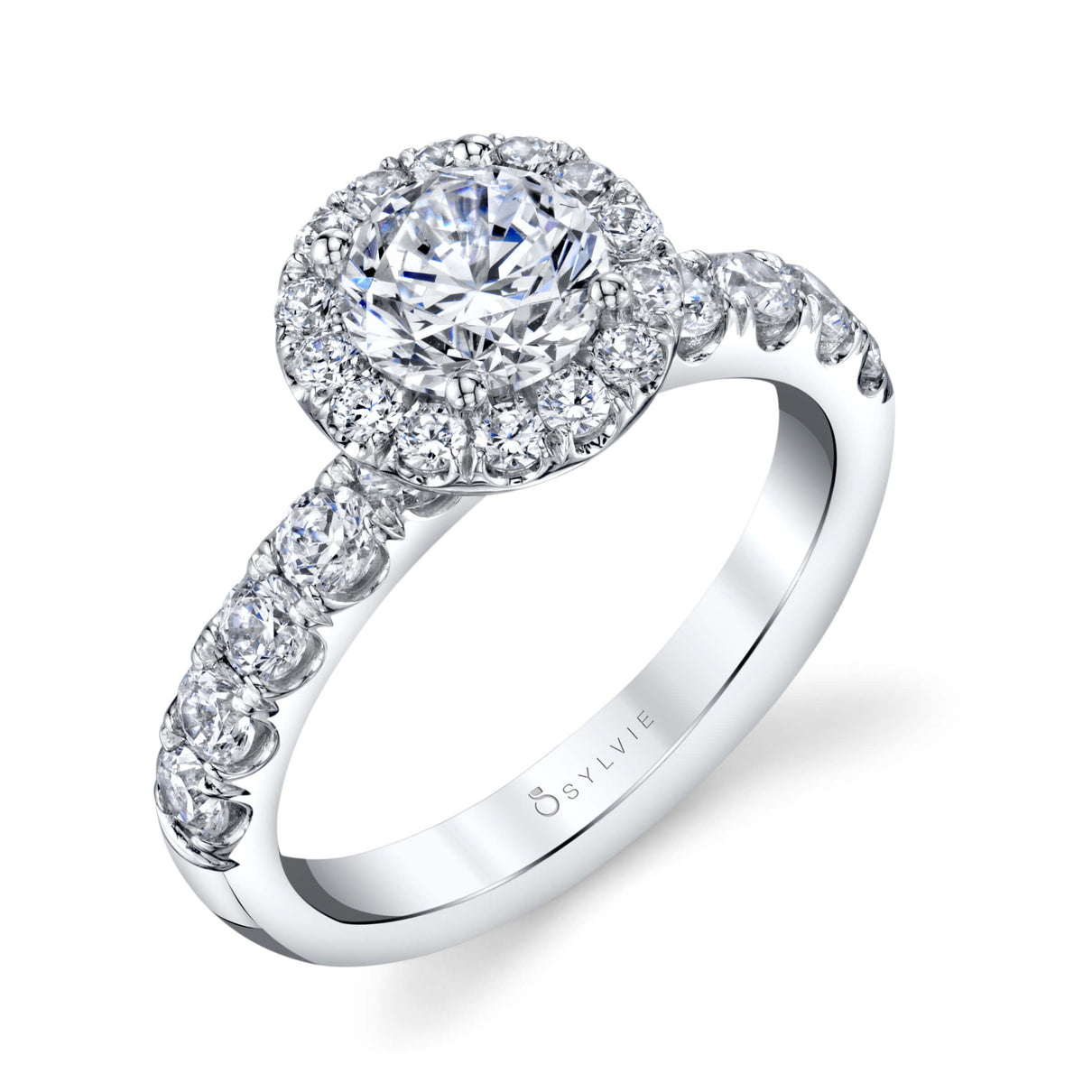 (Platinum White) Halo Engagement Ring