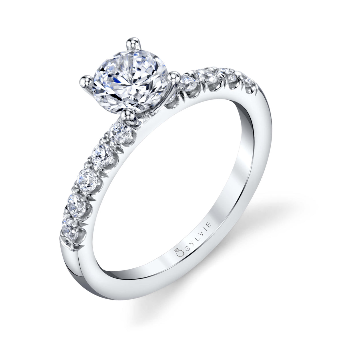(18K White) Solitaire Engagement Ring