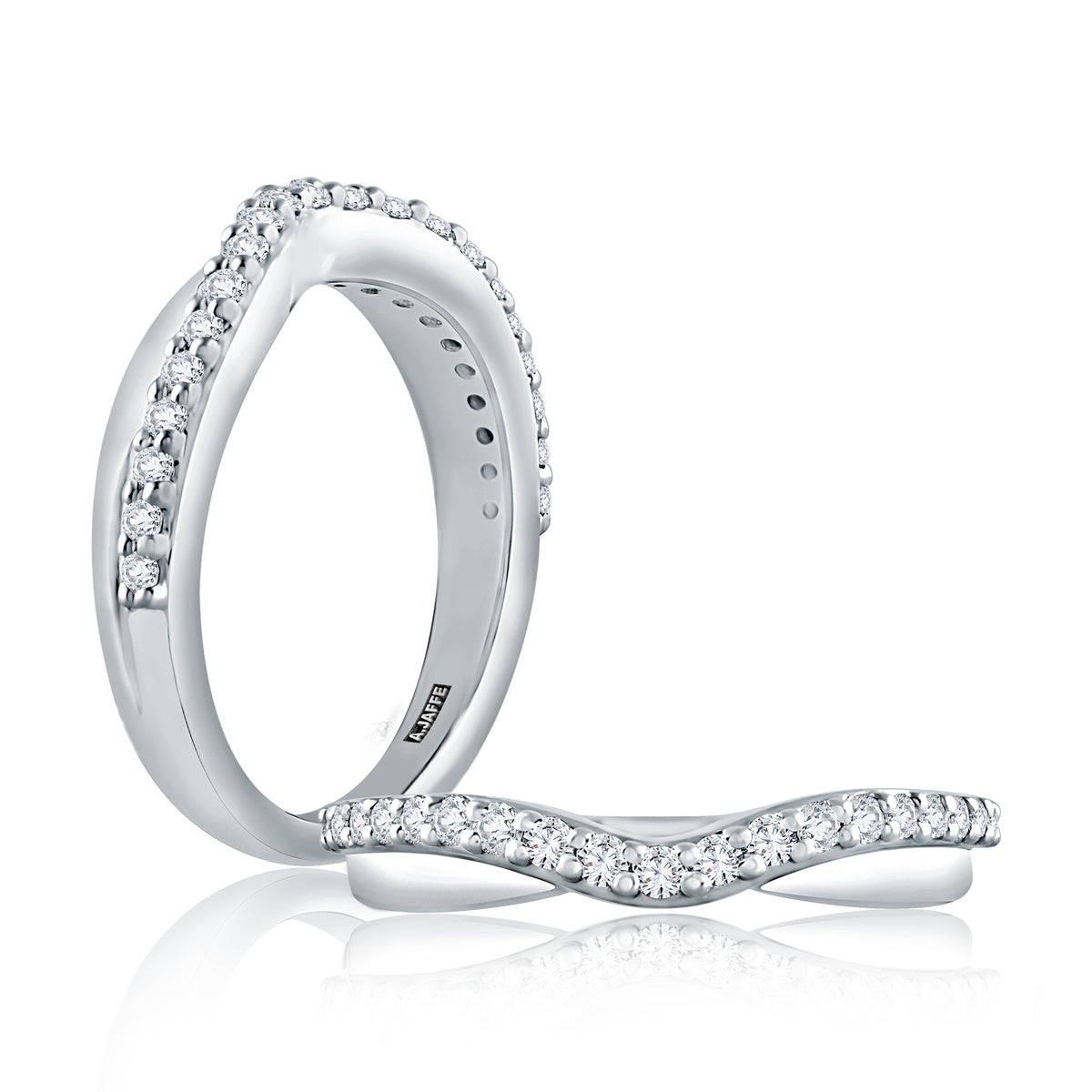 Curved Diamond Wedding Band [WR0971/25]