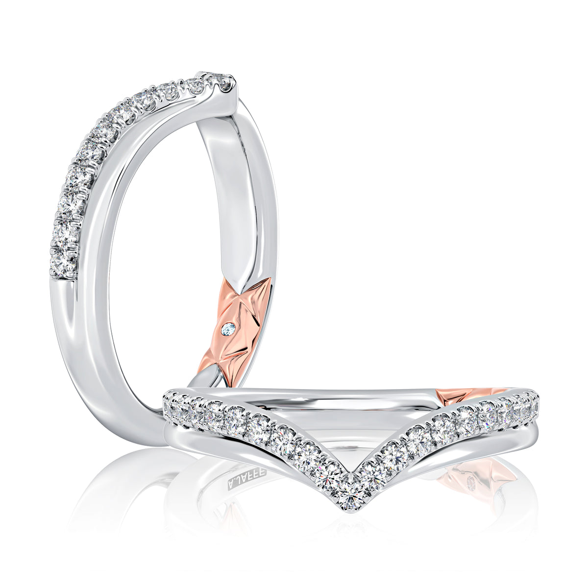 Curved Diamond Wedding Band [WRC1528LH/26]