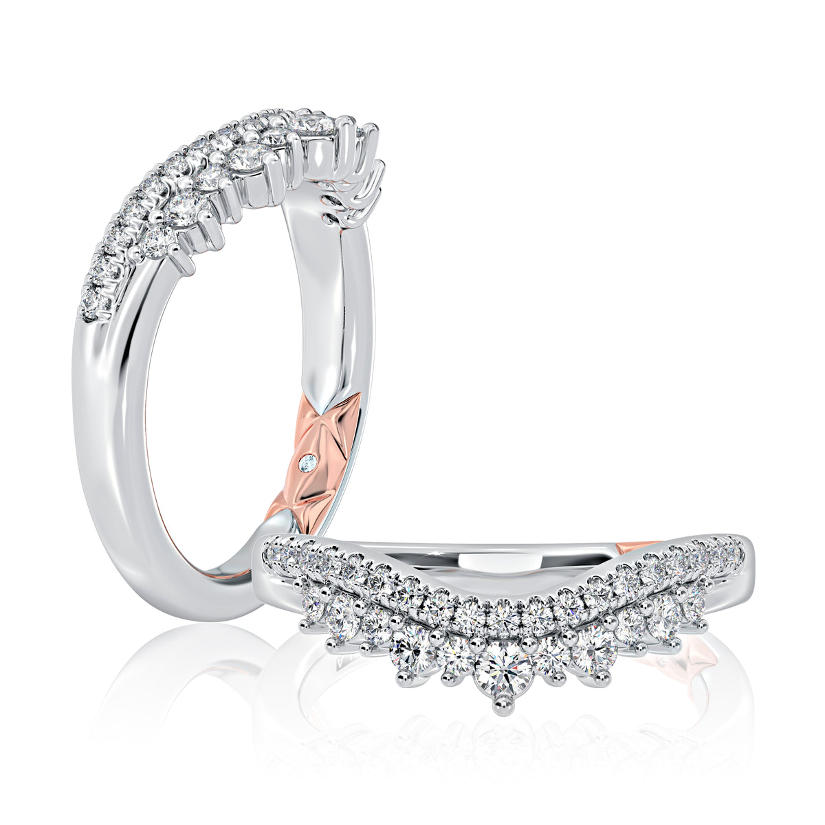 Curved Diamond Wedding Band [WRC1529L/38]