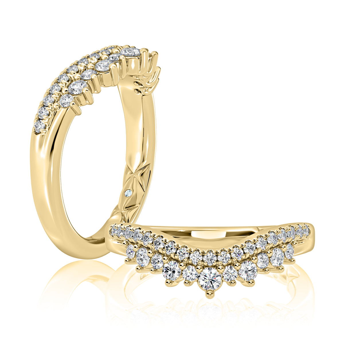 Curved Diamond Wedding Band [WRC1529L/38]
