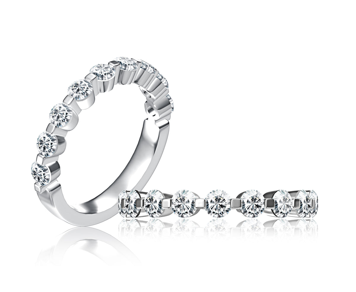 Single Shared Prong Diamond Wedding Band [WRRDB1224H/92]