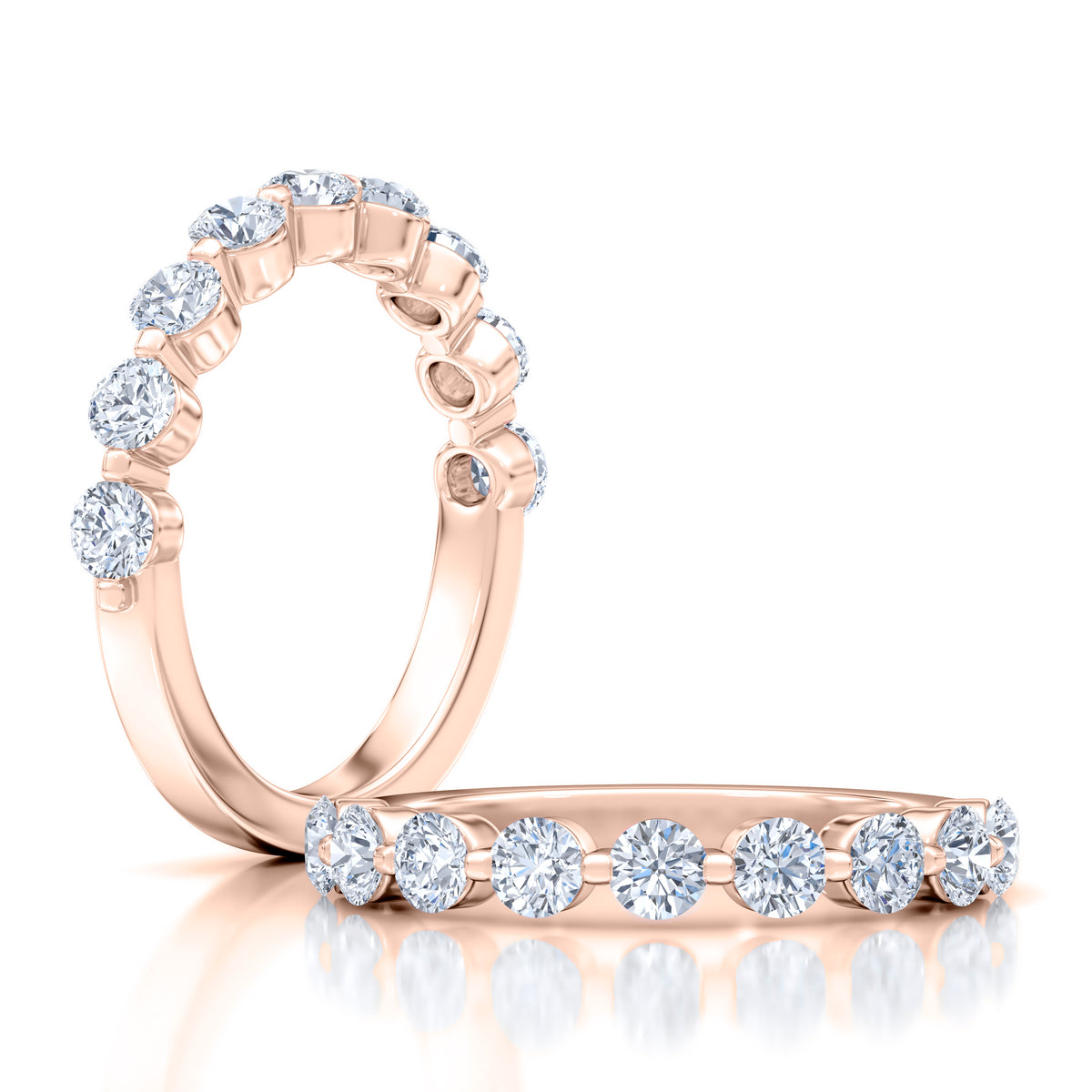 Single Shared Prong Diamond Wedding Band [WRRDB1224H/92]