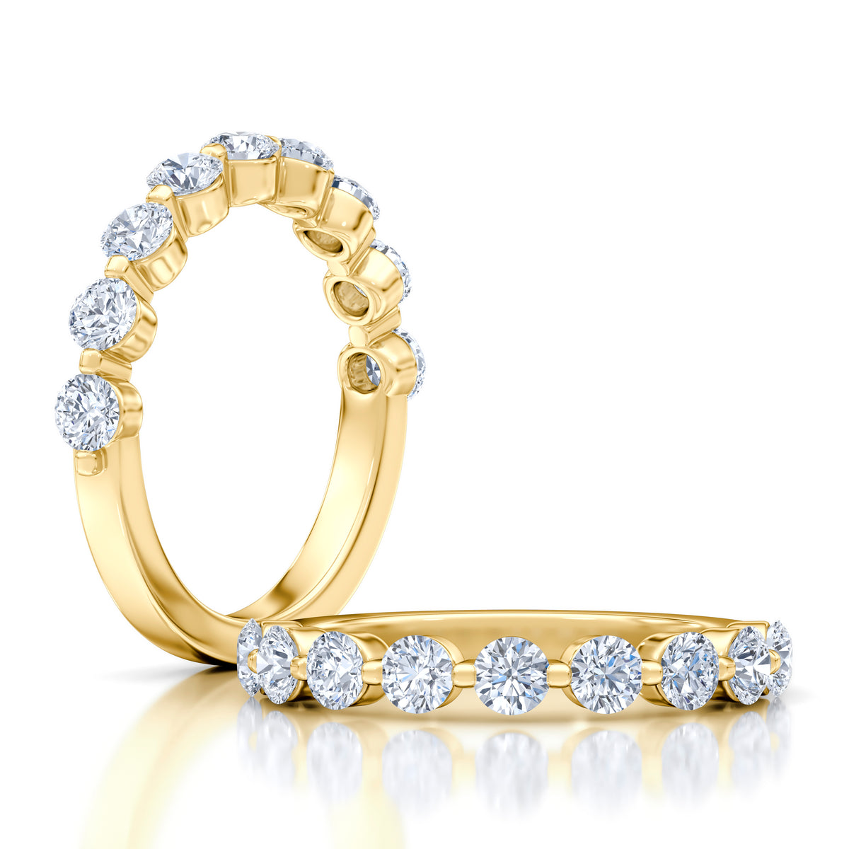 Single Shared Prong Diamond Wedding Band [WRRDB1224H/92]