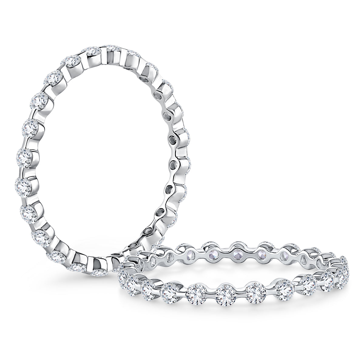 Single Shared Prong Diamond Wedding Band [WRRDK1224E/72]