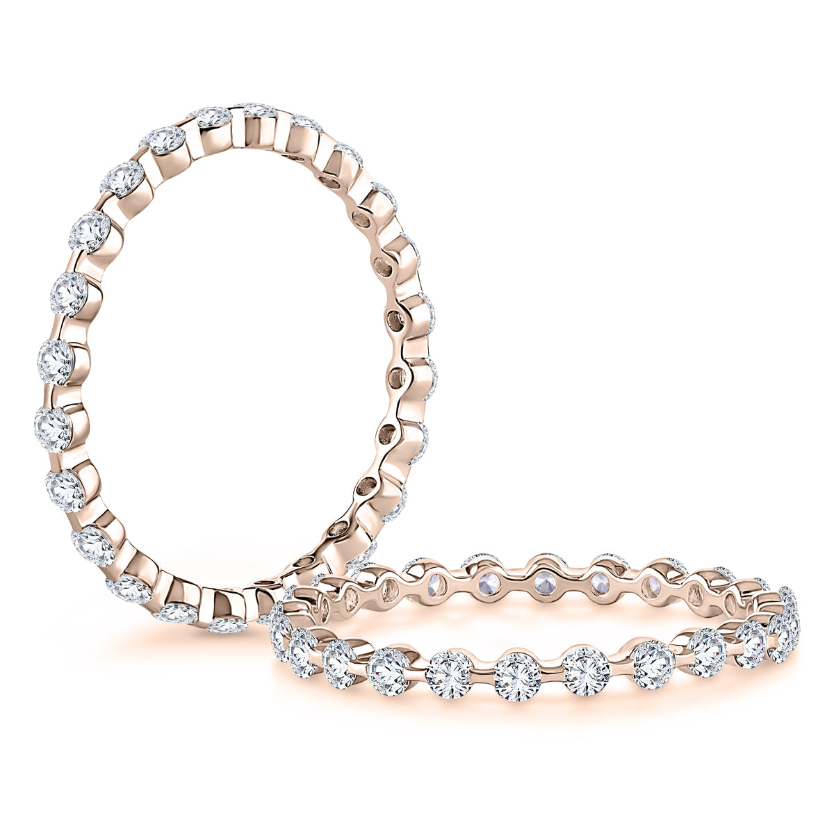 Single Shared Prong Diamond Wedding Band [WRRDK1224E/72]