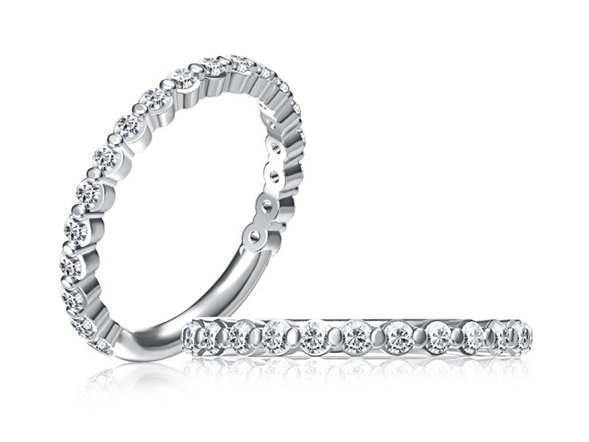 Single Shared Prong Diamond Wedding Band [WRRDK1243T/57]