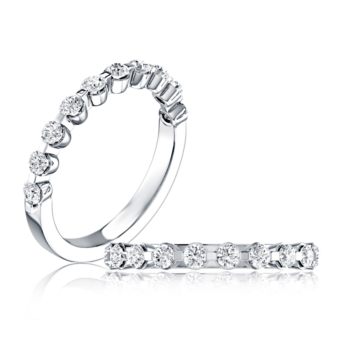 Single Shared Prong Diamond Wedding Band [WRRDL1224H/51]