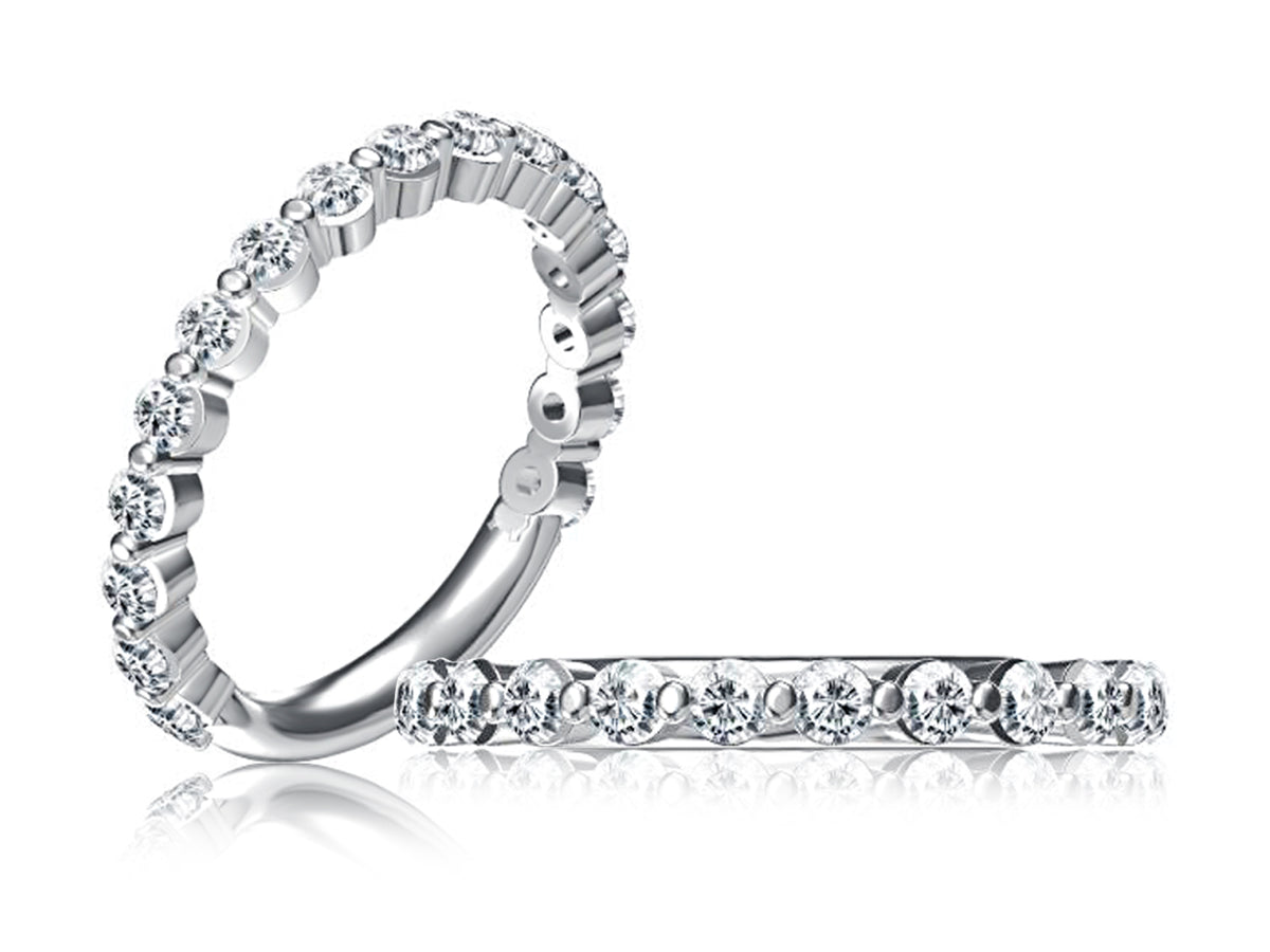 Single Shared Prong Diamond Wedding Band [WRRDL1243T/80]